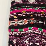 Rory Beca  Pink & Black 100% Silk Boho Southwestern Aztec Tie Blouse Top Size M Photo 4
