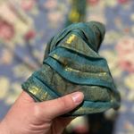 Green gold tinsel fashion scarf Photo 2