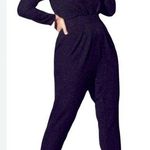 City Chic  Black Sparkle Long Sleeve Jumpsuit Womens 18 Classic Whimsigoth Photo 0