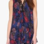 Free People Intimately Womens Oversized XS floral black lace trim tank top Photo 0
