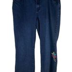 Diane Gilman DG2 Patched Boho Floral Straight Leg Jeans Women’s Size 16 Photo 0