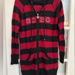 BCBGMAXAZRIA Vintage Y2K Rabbit Hair Knit Bedazzled Long Hooded Sweater Size XL Photo 0