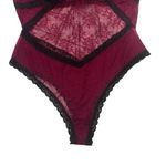 None Teddy Lingerie Velvet Corset Bodysuit Red Black Lace Lingerie Size 4X Photo 6