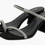 Lisa Vicky Mood Hotfix Heel Sandals Rhinestones Straps Black 7 Silver Photo 0