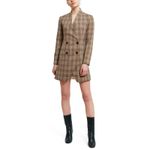 CALLIPYGIAN Plaid Blazer‎ Mini Dress Grey Sz 2 Gray Photo 1