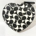 Coach  Signature Black White Heart Coin Purse Photo 3