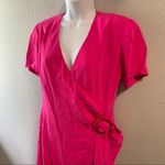 Dana Buchman Vintage Hot Pink Silk Wrap Dress Photo 2