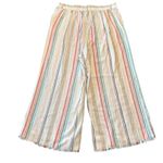 Cloth & Stone Stripe Linen Cropped Wide Leg Pants Large Photo 2