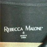 Rebecca Malone  Women's 3/4‎ Sleeve Top Shirt Black Silver Size Small Photo 2