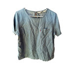 Levi’s Women’s Blue Denim Short Sleeve Top Medium Photo 3