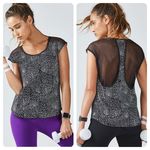 Fabletics  Vanessa Top Sz XS NWT Athletic Black White Mesh Photo 1