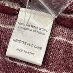 Garnet Hill  Sweater Womens Large Signature Eco Merino Wool Cardigan Maroon Photo 3