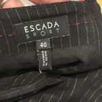 Escada Pinstripe Career Dress Double V Neck Midi Fitted Sheath Size 40/US 10 Black Photo 8