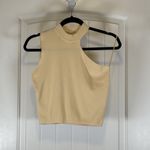 Le lis  Asymmetrical Sweater Top Sleeveless Mock Neck Pale Yellow Trendy Small‎ # Photo 1