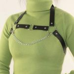 Black Harness Belt Overbust Chain O Rings New Photo 2