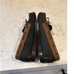 Eddie Bauer Vintage  Black brown leather boat shoe loafer Camp 90s nautical Photo 5