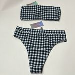 Refuge  Monochrome Gingham high waisted Bikini set sz L Photo 3