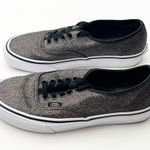 Vans  Black Glitter Lace Up Low Top Canvas Sneakers, Size 8 Photo 6