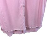 Urban Daizy  Pink Tencel Raw Hem Cap Sleeve Collared Button Up Shirt Dress Size L Photo 2