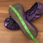 Tory Burch Azalea Jeweled Bow Metallic Purple Ballerina Ballet Flats Size 8.5M Photo 8