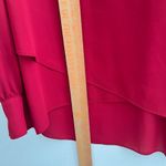 Karen Kane NEW Red Blouse top XLARGE  tie neck crossover hem Long Sleeve Photo 7