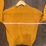 Women's Mustard Cropped Mock Neck Ribbed Sweater Size Small Yellow Photo 6