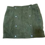 Six crisp days olive green suede mini skirt Small Photo 3