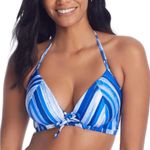 Freya Vibrant Blue and White Bali Bay Triangle Bikini Top Size undefined Photo 0