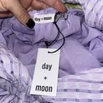 Day + Moon large lilac check ruffle sleeve with tie back lined dress w/pockets Purple Photo 10