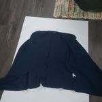 SheIn Blue Belted V-neck Waterfall Top M Casual Academia Corporate Siren Classic Photo 3