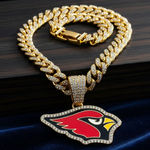 NFL Arizona Cardinals 20 Inch Necklace Pendant Cuban Chain Link Football Jewelry Photo 0