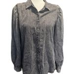 Rails Angelica Button-Up Shirt Black Acid Wash Size Large Photo 1