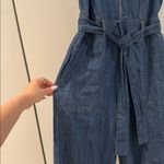 Forever 21  size medium Blue Denim Jumpsuit front zipper side pockets loose fit Photo 2