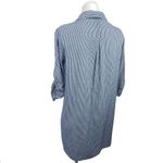 Max Studio Women Blue Striped Collared Half Sleeve Button Up Mini Shirt Dress XS Photo 1