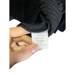 None Black Ribbed Asymmetrical Button Detail Long Sleeve Top Size L Photo 4