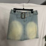 Zana Di Vintage Y2K  Faded Denim Mini Skirt with Belt Y2K Blue Photo 4