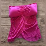 Vince Camuto Dragon Fruit Crochet Draped Tankini M Photo 1