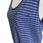 Vineyard Vines Blue & White Striped Tank Dress Cotton Hemp Blend Pocket Sz Small Photo 2