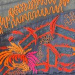 Free People  Bohemian Linen Embroidered Poncho Top Oversized Medium Summer Flowy Photo 11