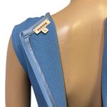 Wool Blend Parosh Blue Sleeveless Pocket Front Zip Back Imported Mini Dress S Photo 6