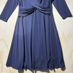Brooks Brothers  Women’s Navy Twist Front Fit & Flare Dress Size L Long Sleeve Photo 5