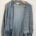 Love Stitch Blue Knit Women's Sweater open front cardigan long sleeve Medium Photo 1