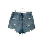 ZARA  Distressed Denim‎ Mini Shorts Sz 4 Photo 2