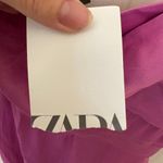 ZARA Pink Straight Neck Satin Effect Midi Dress Photo 9