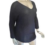 New York And Company  Blue Sparkly V Neck Tunic Sweater  Photo 1