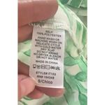 First Love  Floral Tropical Ruffled Short Sleeve Blouse Green White Size Small Photo 5