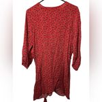 Free People  Clara Floral Print Tunic Faux Wrap Red Mini Dress NWOT Photo 1