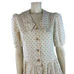 American Vintage  Shirt waist dress cream with hearts all over size small Photo 4