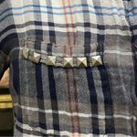 Charlotte Russe πHPπ plaid button down shirt with studs on pockets / XS / EUC Photo 6