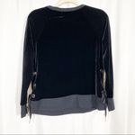 n:philanthropy Felix Velvet Crew Sweatshirt: Velvet Black Photo 3